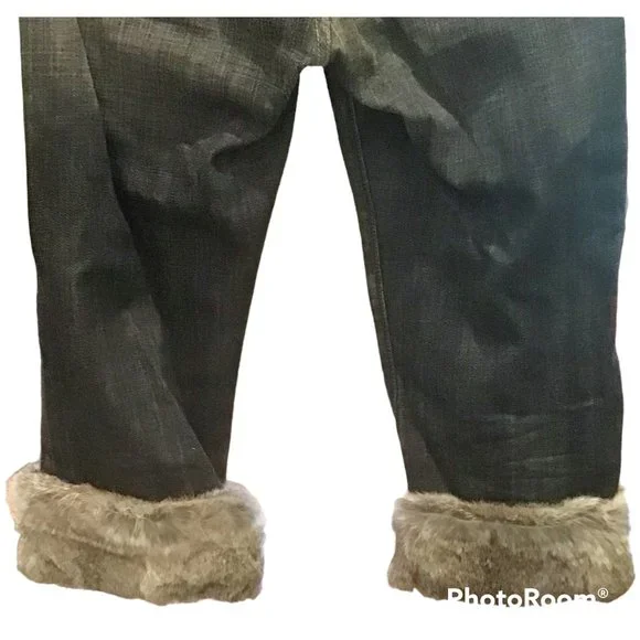 7 For All Mankind Fur Cropped Jeans - Picture 3 of 7